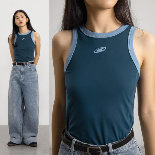 CryingCenter 复古撞色弹力运动紧身工字背心 显瘦镂空 哭喊中心 商品图2