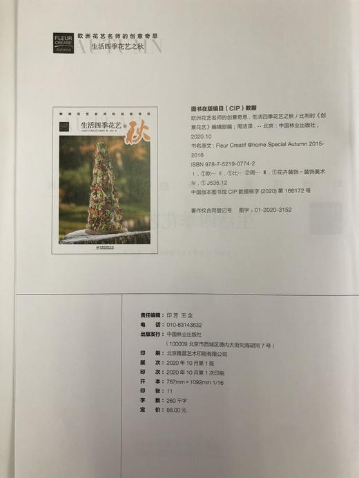 生活四季花艺之秋 欧洲花艺名师的创意奇思 花艺书籍 创意花园编辑部编 周洁译 0774 中国林业出版社 商品图1