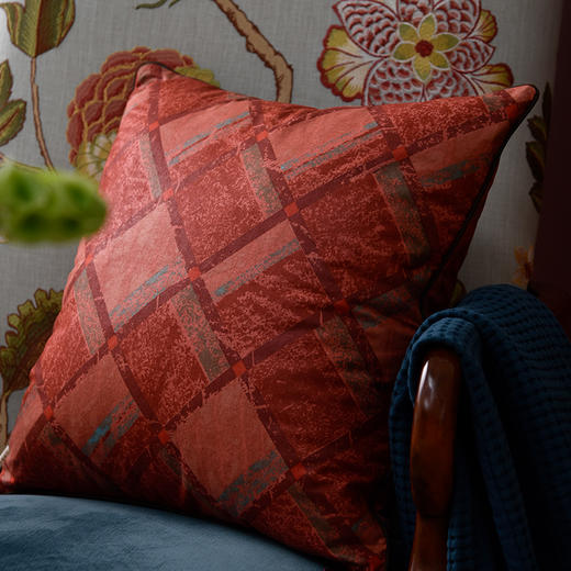 复古砖红色靠包客厅沙发抱枕 商品图3