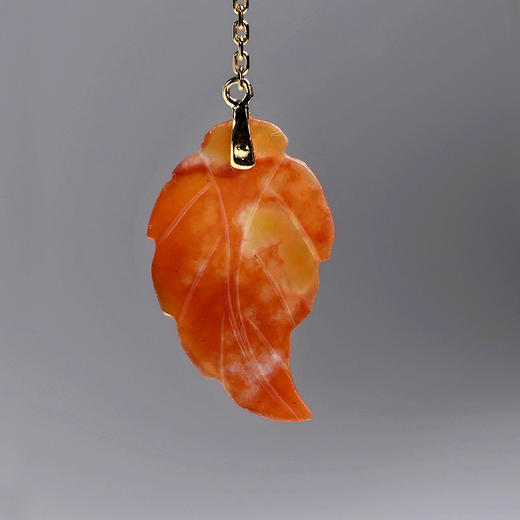 清代红玛瑙“秋叶”耳环 商品图2