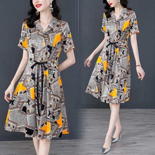 AHM snwl9356连衣裙时尚气质年轻妈妈款 商品图0