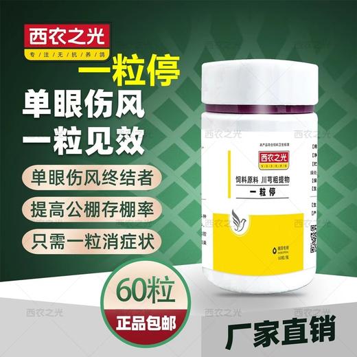 西农之光鸽药【一粒停】60粒赛信鸽单眼伤风终结者提存棚率眼肿流泪鸟 商品图0