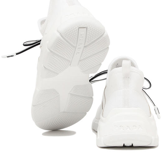 PRADA 普拉达 女士LOGO图案织物针织休闲运动鞋 白色 1E344L 3V98 F0964 015 商品图3