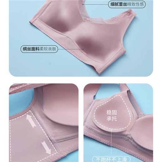 （299元/2件）蚕丝蛋白光面锁边文胸53066 商品图5