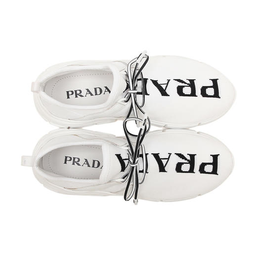 PRADA 普拉达 女士LOGO图案织物针织休闲运动鞋 白色 1E344L 3V98 F0964 015 商品图2