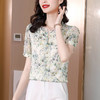 AHM jcwl5265  法式短袖碎花雪纺衬衫女夏季2022新款时尚气质短款上衣小众轻熟风 商品缩略图0