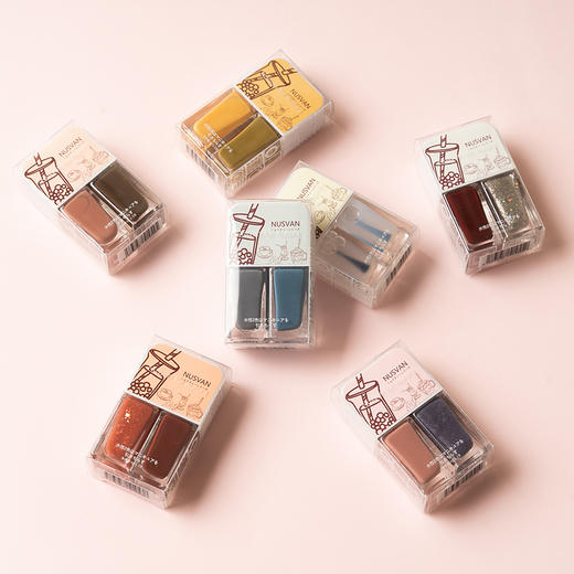 「夏日仙女美甲」NUSVAN时尚指甲油 奶茶系列双色可撕拉指甲油4gx2支 夏日度假系列不可撕拉指甲油9ml/支 水性健康 免烤速干 气味清新 商品图0