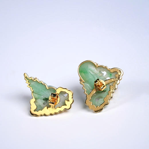 清代翡翠瓜果不对称耳钉 商品图7