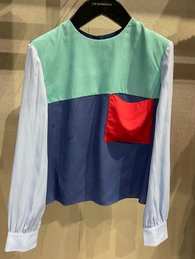 E ARMANI 罩衫女  INK16TI8805-010 .83%ACETATE 17%SILK