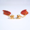 清代红玛瑙“秋叶”耳环 商品缩略图6