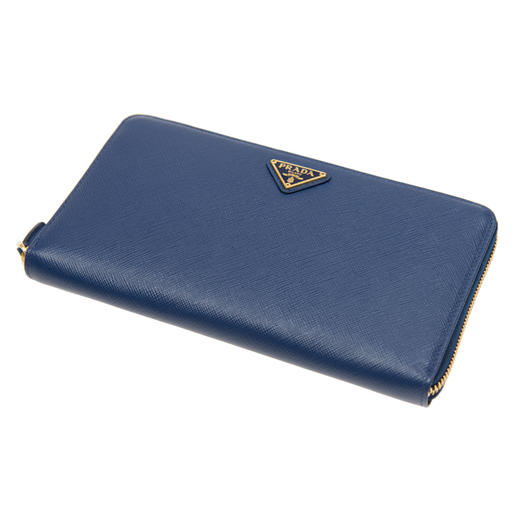 PRADA 普拉达 女士皮革珐琅三角形徽标票夹 蓝色 1ML188 QHH F0016 商品图3