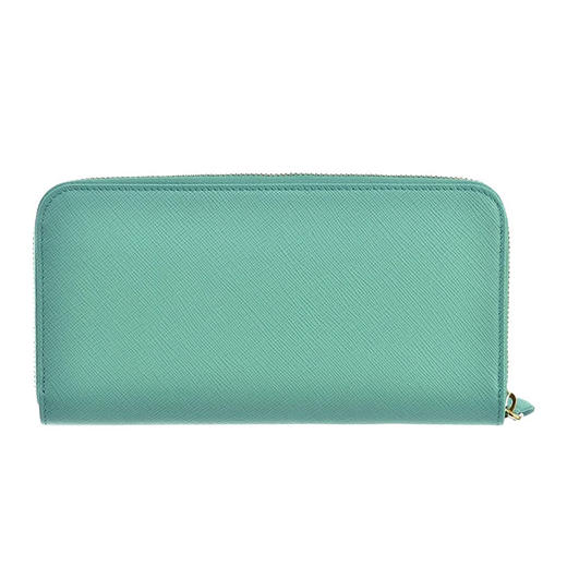 PRADA 普拉达 女士皮革金属字母徽标票夹 绿色 1ML506 QWA F0194 商品图1