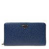 PRADA 普拉达 女士皮革珐琅三角形徽标票夹 蓝色 1ML188 QHH F0016 商品缩略图0