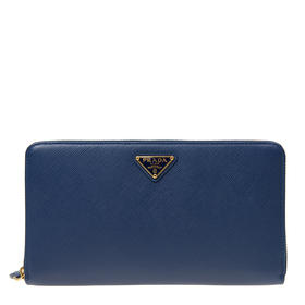 PRADA 普拉达 女士皮革珐琅三角形徽标票夹 蓝色 1ML188 QHH F0016