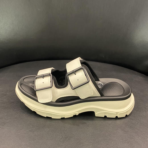 LFGJ 3012    真皮拼接拖鞋圆头平底老爹鞋底运动风女鞋学院 商品图1