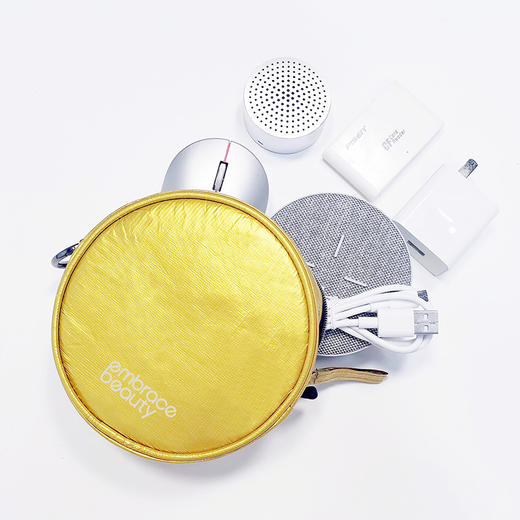 又见美物杜邦纸圆圆收纳包 EB1201DG零钱包简约便携防水硬币包迷你杂物收纳包多功能拉链手机包/钥匙包/手拿包 黄色 商品图0