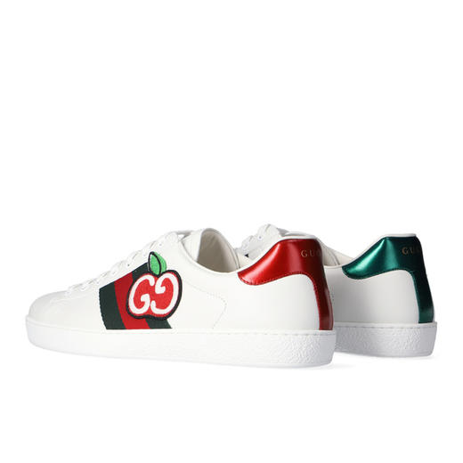 GUCCI 男士 Ace系列 苹果刺绣皮革休闲运动鞋 白色 611376 DOPE0 9064 商品图2