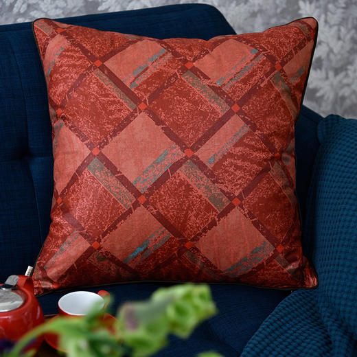 复古砖红色靠包客厅沙发抱枕 商品图1