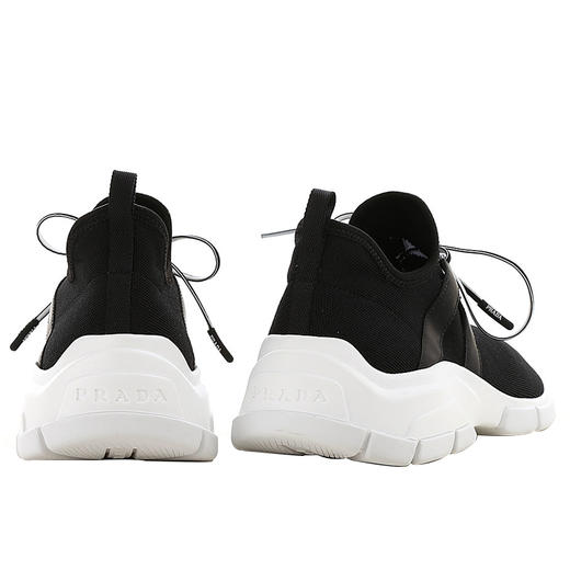 PRADA 普拉达 女士LOGO图案织物针织休闲运动鞋 黑色 1E344L 3V98 F0967 015 商品图2