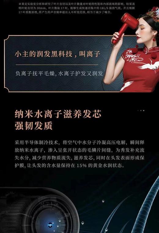 莱克电吹风F6 水离子涡扇吹风机 家用大功率发廊速干护发 商品图7