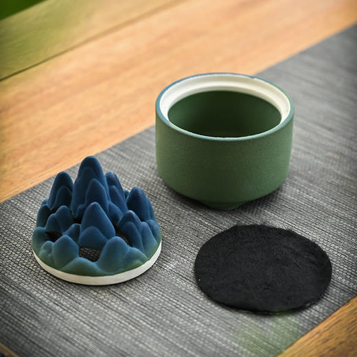 万里江山香薰炉小号陶瓷家用室内仿古盘香炉中式摆件禅意塔香沉檀香炉 商品图1