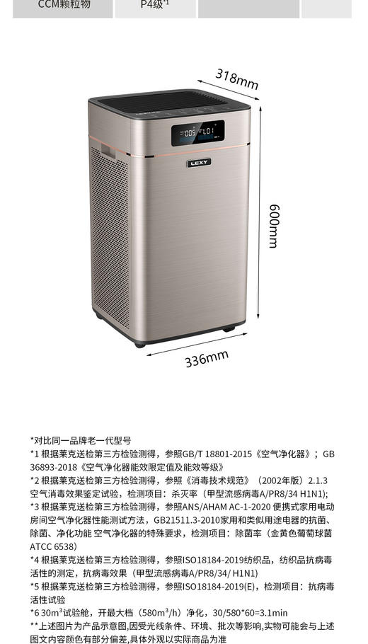 莱克智能空气净化器(魔净K5) KJ508家用抗病毒除甲醛雾霾杀菌净化机 商品图9