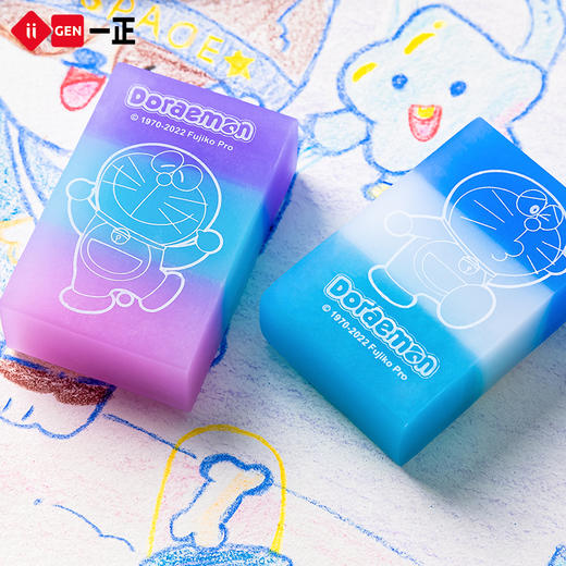 iigen一正学生橡皮擦彩色款正版哆啦a梦学生橡皮擦的干净少碎屑 蓝胖子学生文具儿童橡皮卡通橡皮擦 商品图4