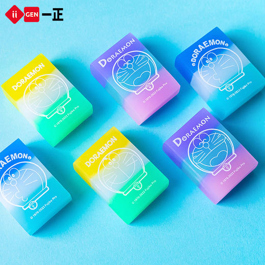 iigen一正学生橡皮擦彩色款正版哆啦a梦学生橡皮擦的干净少碎屑 蓝胖子学生文具儿童橡皮卡通橡皮擦 商品图2