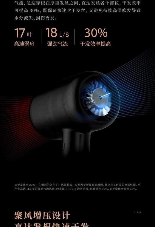 莱克电吹风F6 水离子涡扇吹风机 家用大功率发廊速干护发 商品图3