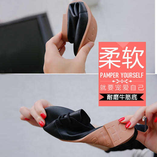 牛筋底软面平底鞋单鞋女2022春季新款鞋子时尚小白鞋豆豆鞋女鞋潮 商品图3