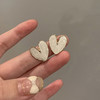 JU-A22法式复古滴油白色爱心耳环女时尚设计感冷性风新款潮耳钉夏季耳饰 商品缩略图3