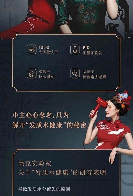 莱克电吹风F6 水离子涡扇吹风机 家用大功率发廊速干护发 商品图1