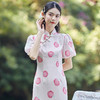 OY-220121夏季新款鱼尾连衣裙优雅气质年轻改良款灯笼袖短旗袍220121 商品缩略图2