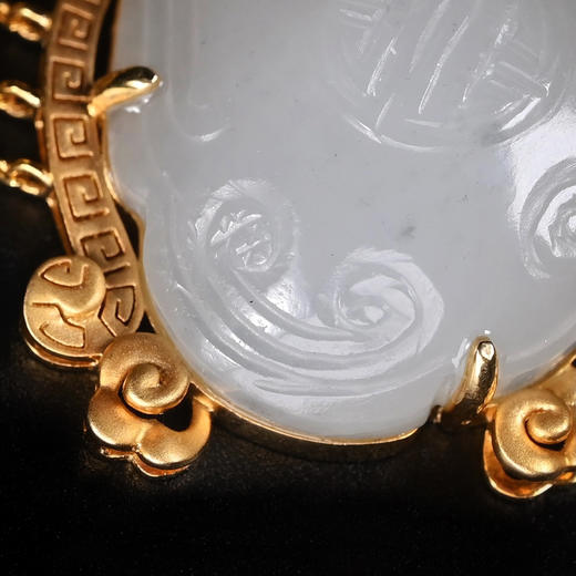 清代和田白玉如意簪头七彩流苏项坠 商品图7