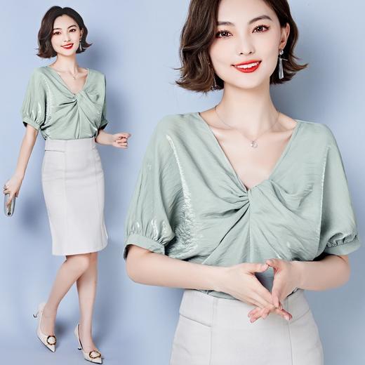 法式小众优雅，宽松两面穿别致高级感时髦洋气V领雪纺衫KQL-2536 商品图3