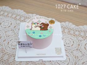 1027CAKE |  手绘蛋糕 兔兔和小熊 周年纪念