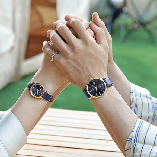 西铁城日本官方正品时尚简约表盘皮带光动能情侣女士手表EW2662-19L 商品图3