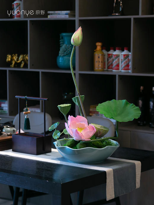 茶桌花茶台高端餐桌花摆花酒店餐厅客厅玄关摆设件茶几装饰仿真花 商品图4