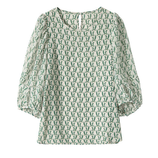 清爽夏日小兔子头像显瘦/灯笼袖减龄印花时尚小上衣女 RWQ1391 商品图4