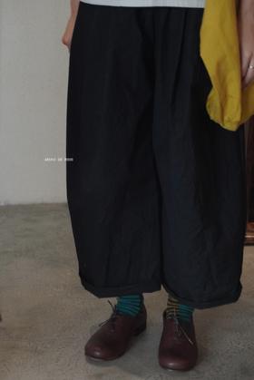 apuntob 黑色皱褶阔腿裤休闲裤