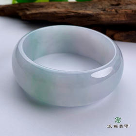 派瑞翡翠 翡翠手镯 糯种 飘花