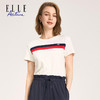 ELLE Active印花情侣短袖棉T恤新品短T条纹撞色拼接短袖 商品缩略图0