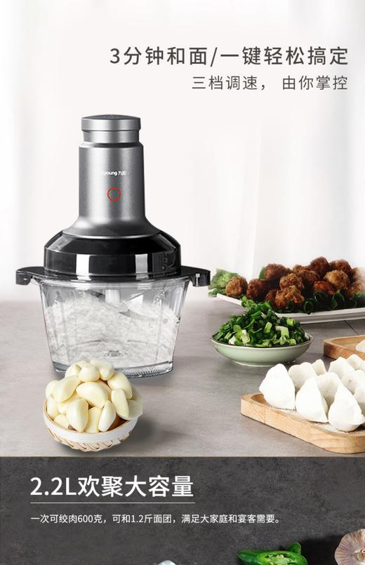 九阳绞肉机S22-LA991新款家用电动小型多功能搅拌打馅和面一体机 商品图3