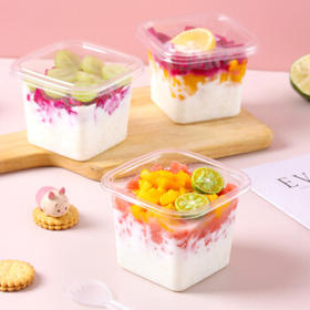 拜杰慕斯蛋糕盒子26只慕斯杯带盖露营保鲜盒水果捞包装盒布丁冰淇淋盒