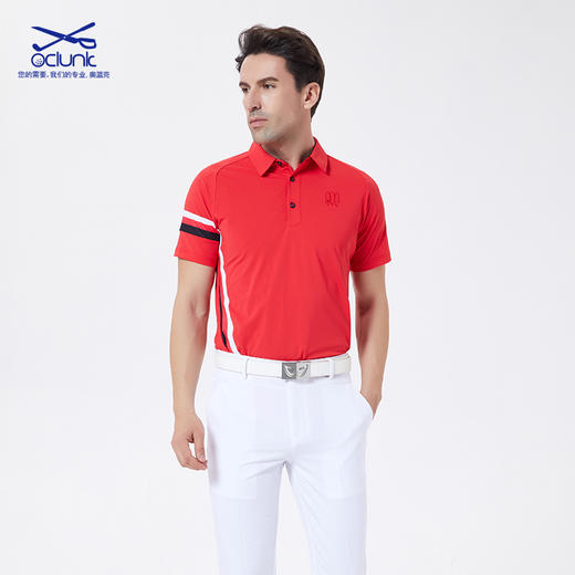 2022夏季｜顺丰包邮<OCLUNLC拼色男士短袖T恤速干透气运动休闲POLO衫男装ALK2021S-10 100> 商品图3