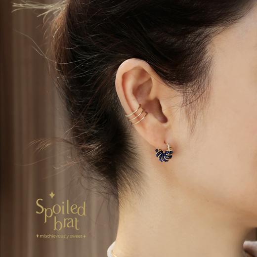 SpoiledBrat Jewelry金色螺旋耳圈系列 | 青金石款 商品图5