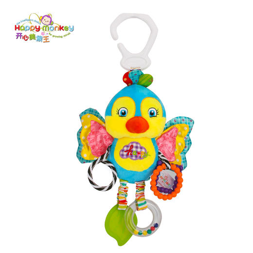 【萌趣车床挂】Happy monkey婴儿玩具0-1岁车挂床挂牙胶镜子摇铃安抚宝宝玩具 商品图8
