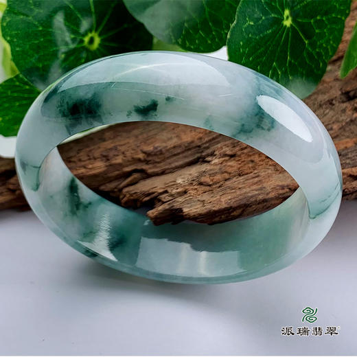 派瑞翡翠 翡翠手镯 糯种 飘花 商品图4
