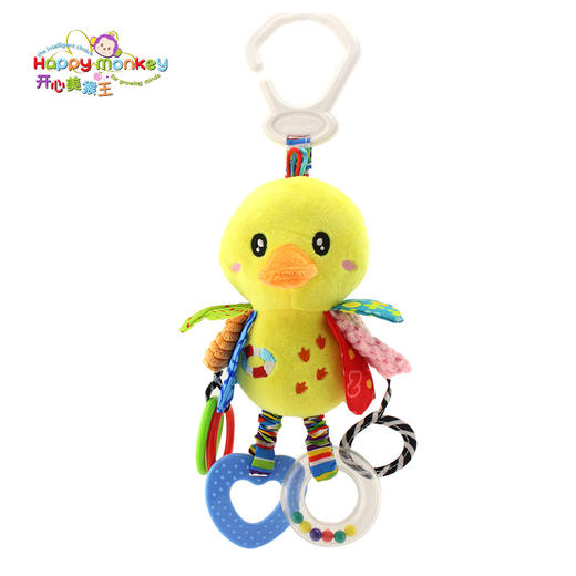 【萌趣车床挂】Happy monkey婴儿玩具0-1岁车挂床挂牙胶镜子摇铃安抚宝宝玩具 商品图7