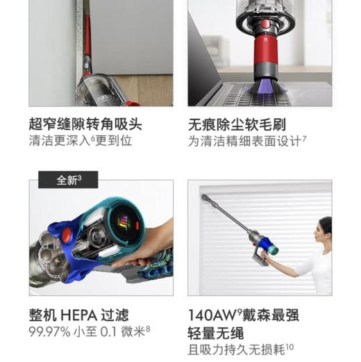戴森V12 Detect Slim Fluffy无绳吸尘器（2022款） 商品图7